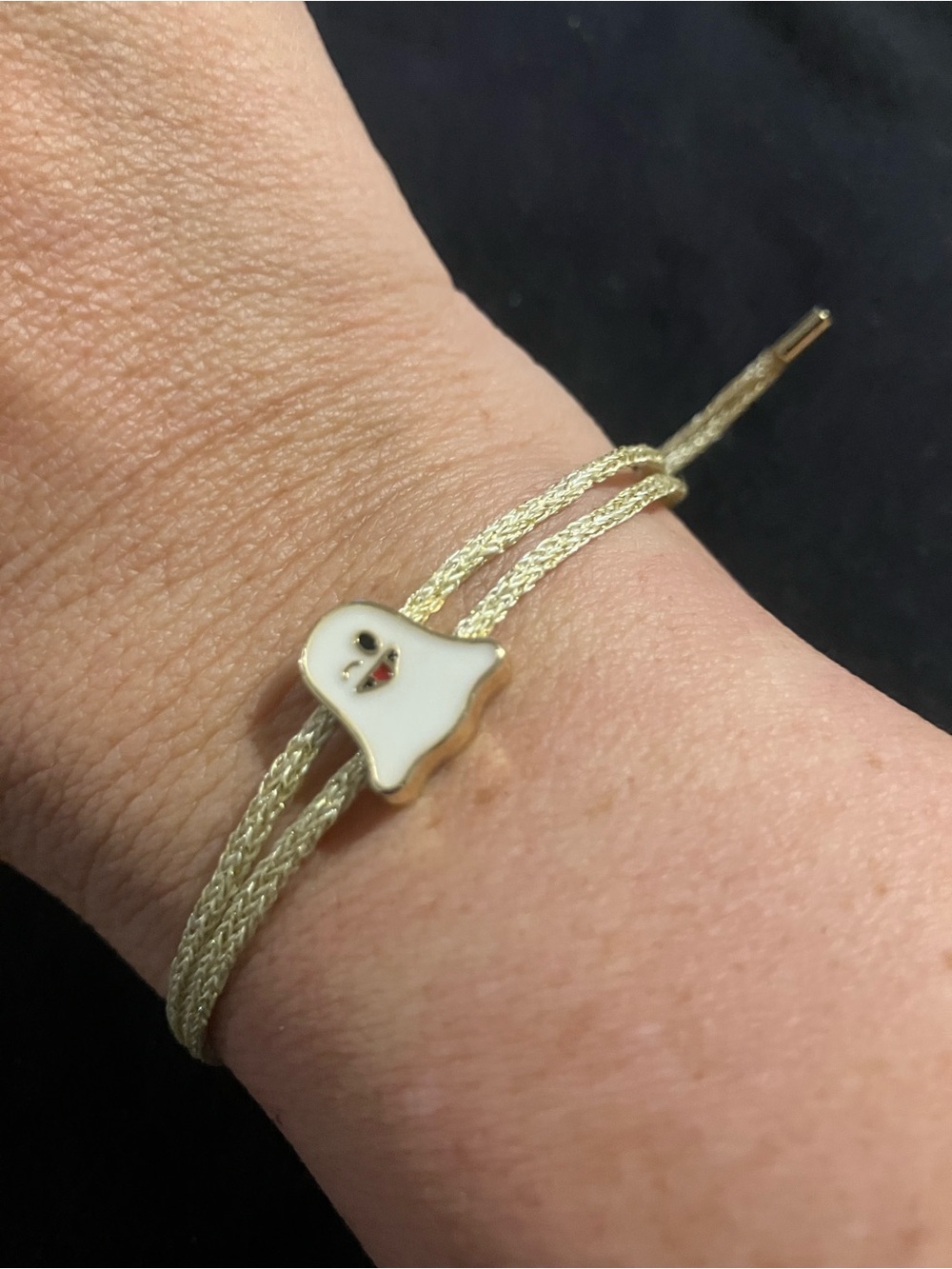 Gold-Tone White Ghost Charm Bracelet - Women's Jewelry